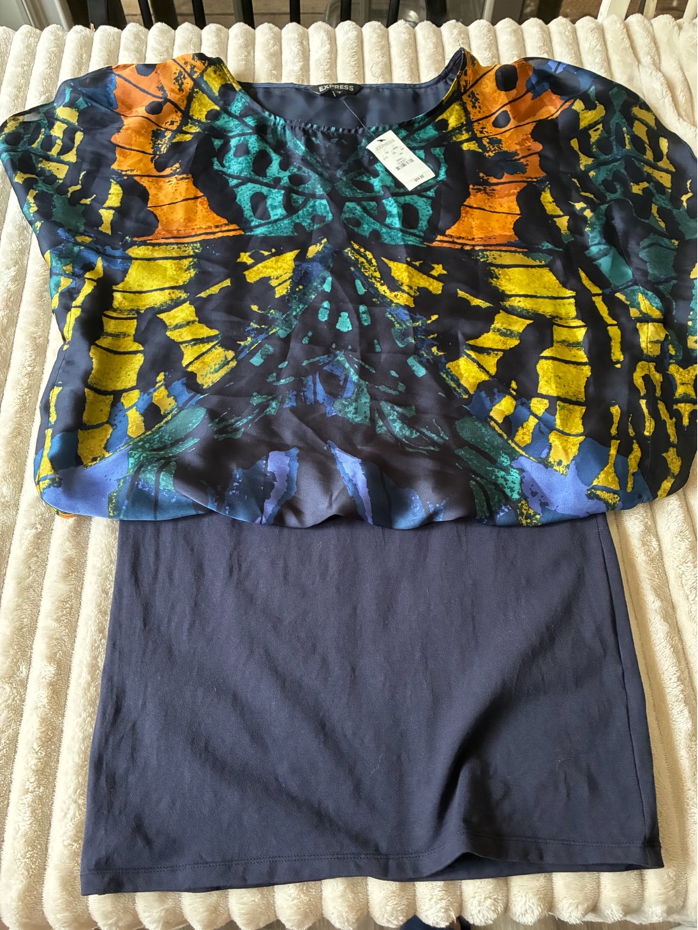 🦋 NWT Express Butterfly Print Dress | Small Petite